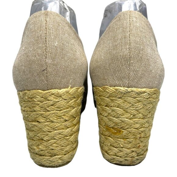 Chaps Womens Dakoda Khaki Chambray Fabric Espadrille Wedge Sandal US Size‎ 9.5 - Picture 6 of 12